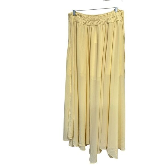 H&M Edition S/S 2025 CHIFFON CIRCLE SKIRT in Pale Yellow - Picture 6 of 11